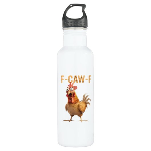 Bouteille D'eau Funny Screaming Chicken F Caw F Humor (Devant)