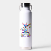 Bouteille D'eau Funny Tie Dye Rabbit Baseball Easter Bunny Men Boy (Avant)
