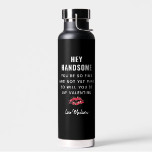Bouteille D'eau Funny Valentines Jour Poème Petit ami Kiss Monogra