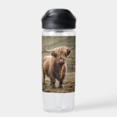 Bouteille D'eau **"Furry Majesty : The Woolly Brown Highland Cow"* (Arrière)