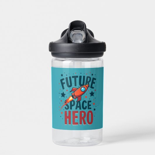 Bouteille D'eau Future Space Hero Retro Rockship Design (Avant)