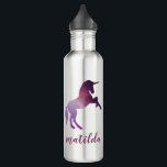 Bouteille D'eau Galaxie colorée unicorne spatiale<br><div class="desc">Espace unicorne coloré galaxie design personnalisé</div>