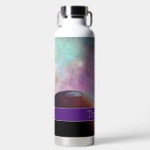 Bouteille D'eau Galaxie violette avec planètes (Avant)