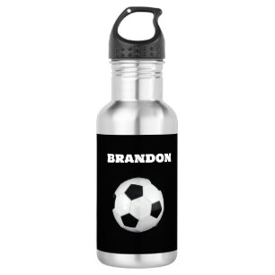 Bouteille D'eau Garçons balle de football noir élégant Nom personn