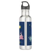 Bouteille D'eau Garçons Cute Blue Espace Alien École pour enfants (Dos)