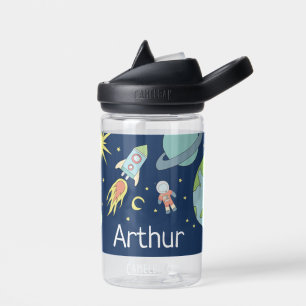Bouteille D'eau Garçons Cute Blue Rocket Ship Space Kids School