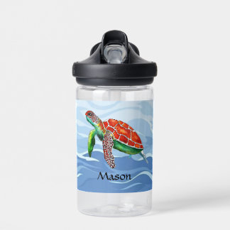 Bouteille D'eau Garçons Turtle Cute Personnalisé Blue Ocean Enfant