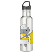 Bouteille D'eau Garde couleur chat jaune blanc (Devant)