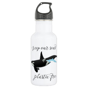 Bouteille D'eau Garder Nos Mers Plastique Gratuit Orca Dolphin Oce