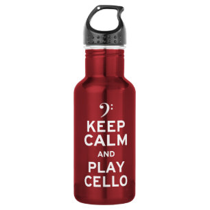 Bouteille D'eau Gardez le violoncelle de calme et de jeu