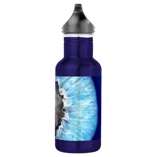 Bouteille D'eau Géode cristal bleu tombé (Droite)