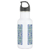 Bouteille D'eau Géométrie bleue et verte (Dos)