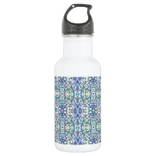 Bouteille D'eau Géométrie bleue et verte