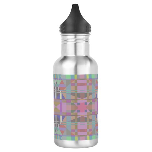 Bouteille D'eau Géométrique vert violet rose (Gauche)