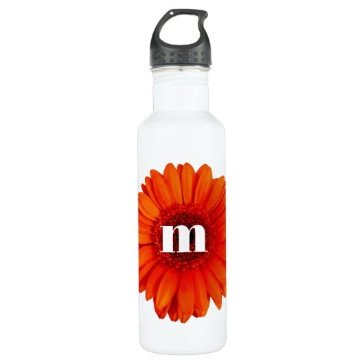 Bouteille D'eau Gerbera Daisy Monogramme initial (Devant)
