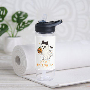 Bouteille D'eau Ghost mignon avec Bow et Citrouille Halloween