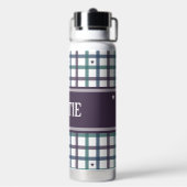 Bouteille D'eau Gingham Cœur Violet (Arrière)