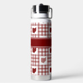 Bouteille D'eau Gingham Rouge de l'Ohio (Arrière)