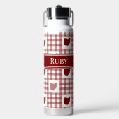 Bouteille D'eau Gingham Rouge de l'Ohio (Salle de sport)