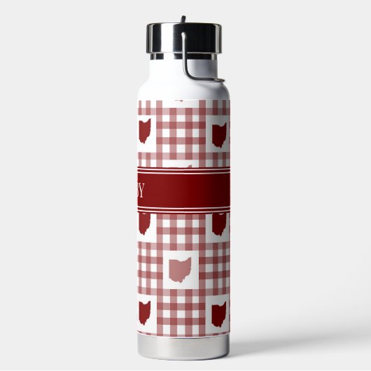 Bouteille D'eau Gingham Rouge de l'Ohio (Gym)