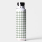 Bouteille D'eau Gingham Vert Classique Monogramme Moderne (Plage)