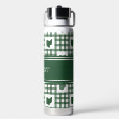 Bouteille D'eau Gingham vert de l'Ohio (Arrière)