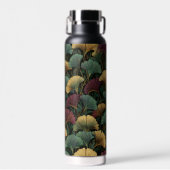 Bouteille D'eau Ginkgo Leaf Pattern Teal Burgundy (Avant)