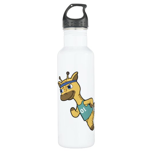 Bouteille D'eau Giraffe en Jogger à Running avec Headband (Devant)