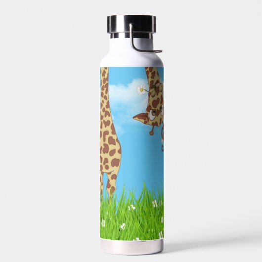 Bouteille D'eau Giraffe et singe à l'herbe (Gauche)