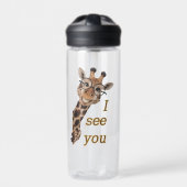 Bouteille D'eau Giraffe.Text.Je vous vois (Extérieur)