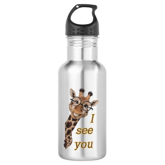 Bouteille D'eau Giraffe.Text.Je vous vois (Devant)