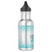 Bouteille D'eau Girly Glitz Aqua Turquoise Parties scintillant Uni (Gauche)