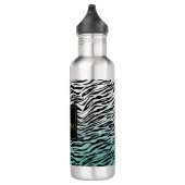 Bouteille D'eau Girly Mint Black Zebra Print Ombre Hello Beautity (Droite)