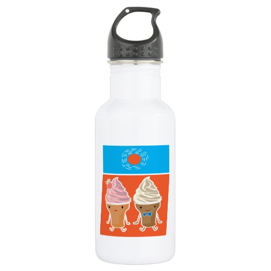 Bouteille D'eau glace et bain de soleil (Devant)