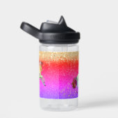 Bouteille D'eau Glittery Rainbow Unicorn (Arrière Complet)