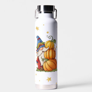 Bouteille D'eau Gnome d'automne mignon & citrouilles empilées Café