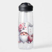 Bouteille D'eau Gnome Eddy® Cœurs & Roses + Gourde (Avant)