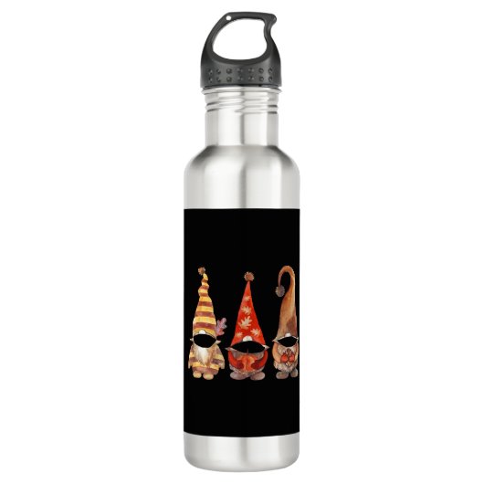 Bouteille D'eau Gnomes d'automne drôle avec Masque cadeau Hallowee (Devant)