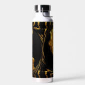 Bouteille D'eau Gold Black Monochrome Achempo Opulent Swirl Liquid (Gauche)