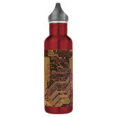 Bouteille D'eau Gold Cyber Circuit Board Tech Art Electronique (Gauche)