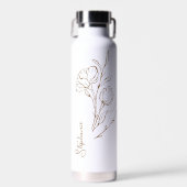 Bouteille D'eau Gold Script Name Stylish Personnalisé (Avant)