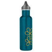 Bouteille D'eau Golden Bloom - Elegant Gradient Gold Floral Design (Gauche)