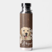 Bouteille D'eau Golden Retriever sur le bois (Gauche)