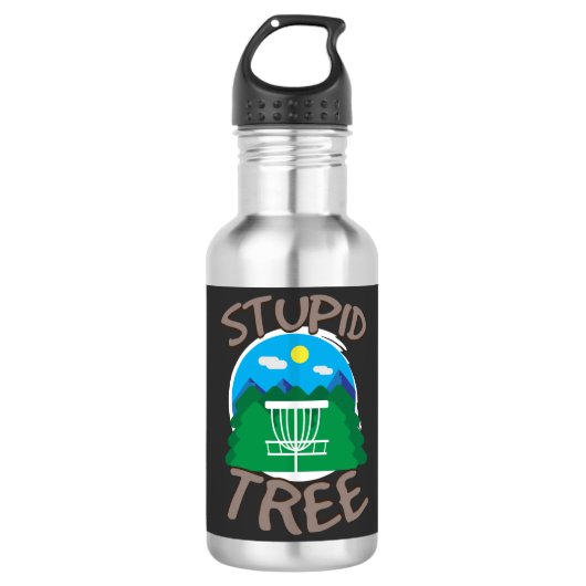 Bouteille D'eau Golf de disque - arbre stupide (Devant)