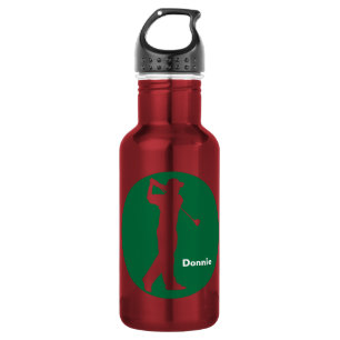 Bouteille D'eau Golf rouge vert de golfeur personnalisé