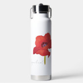 Bouteille D'eau Gourde fleur coquelicot rouge aquarelle (Salle de sport)