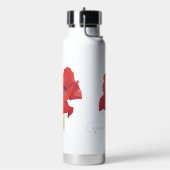 Bouteille D'eau Gourde fleur coquelicot rouge aquarelle (Gym)