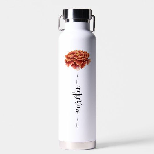 Bouteille d'eau / Gourde Fleur Naissance Œillet (Avant)