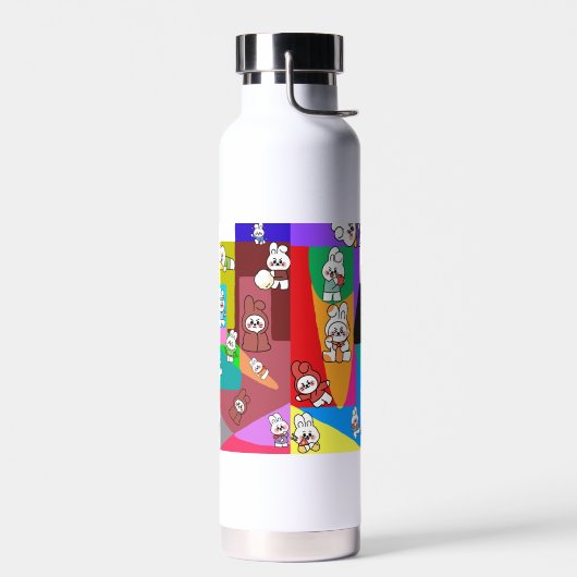 Bouteille D'eau Gourde : Lapins en Cavale (Gauche)