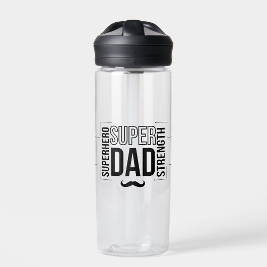 Bouteille D'eau Gourde Simple Noir Super Papa pour Enfants (Extérieur)